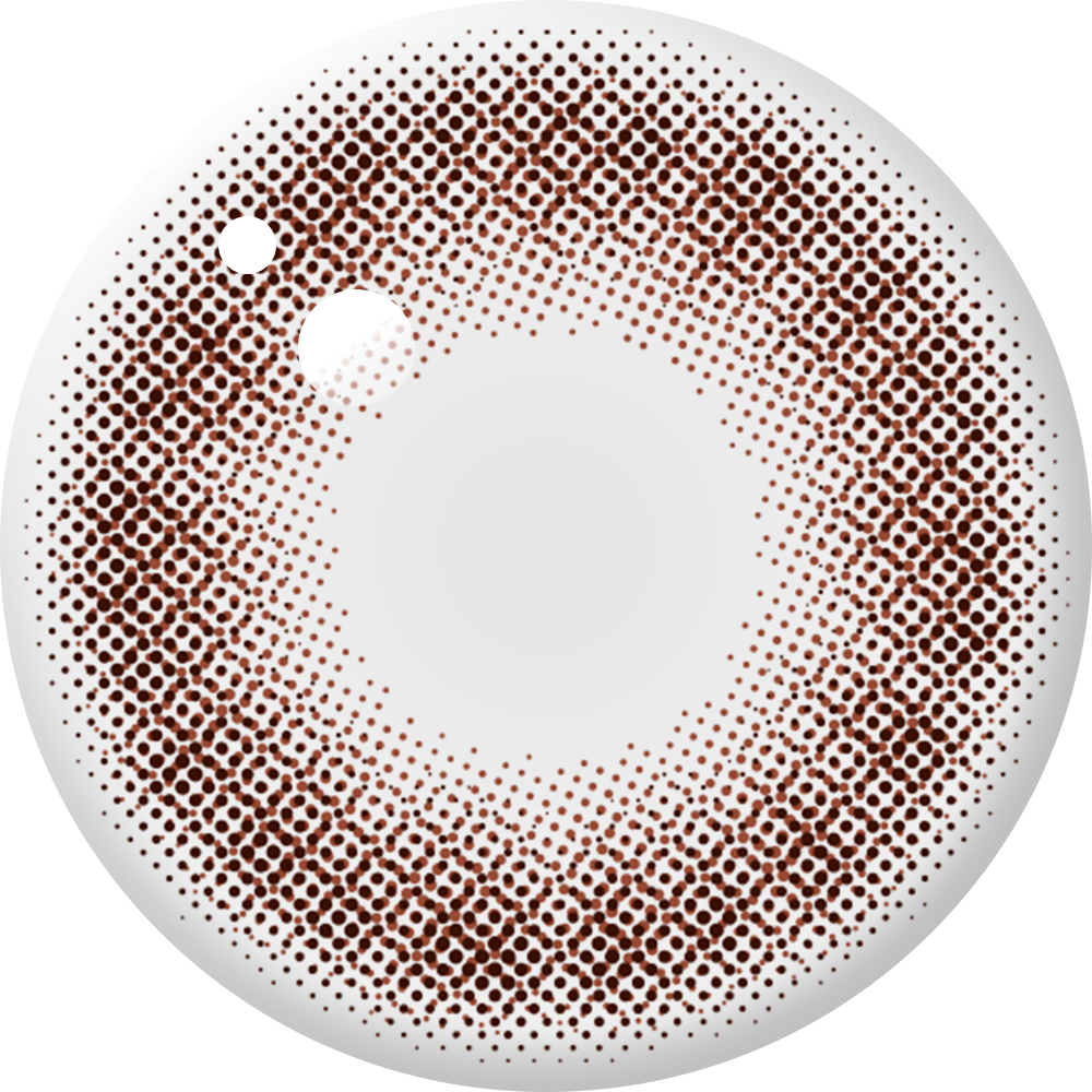 ENVIE Merim Brown contact lens close up natural brown tone