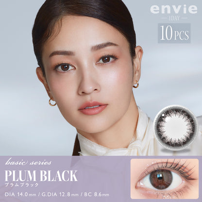 ENVIE Plum Black 1 day color contact lenses Japan