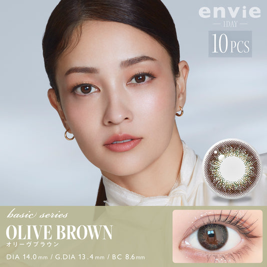 ENVIE Olive Brown 1 day color contact lenses Japan