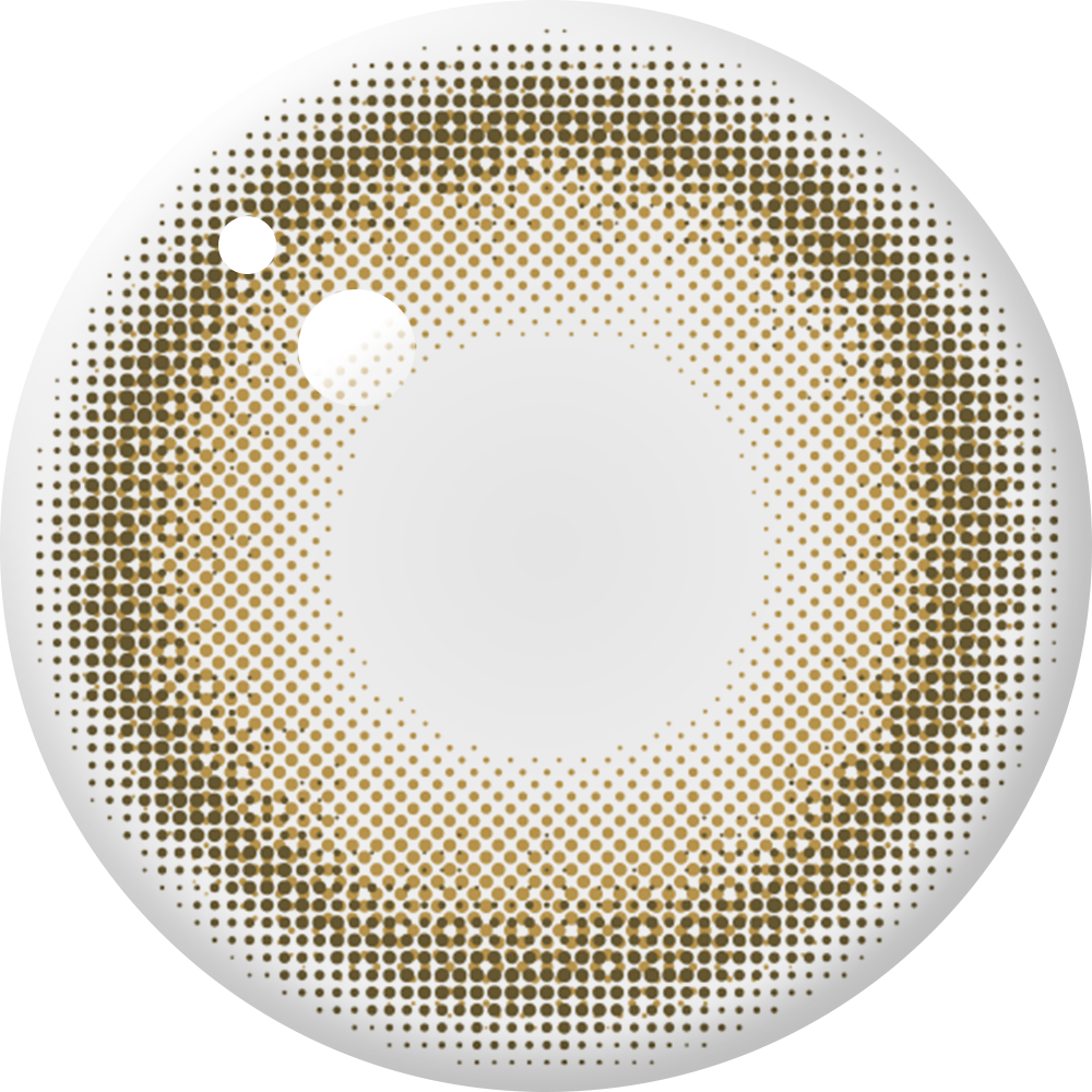 ENVIE Perim Honey contact lens close up warm honey tone