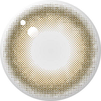 ENVIE Perim Honey contact lens close up warm honey tone