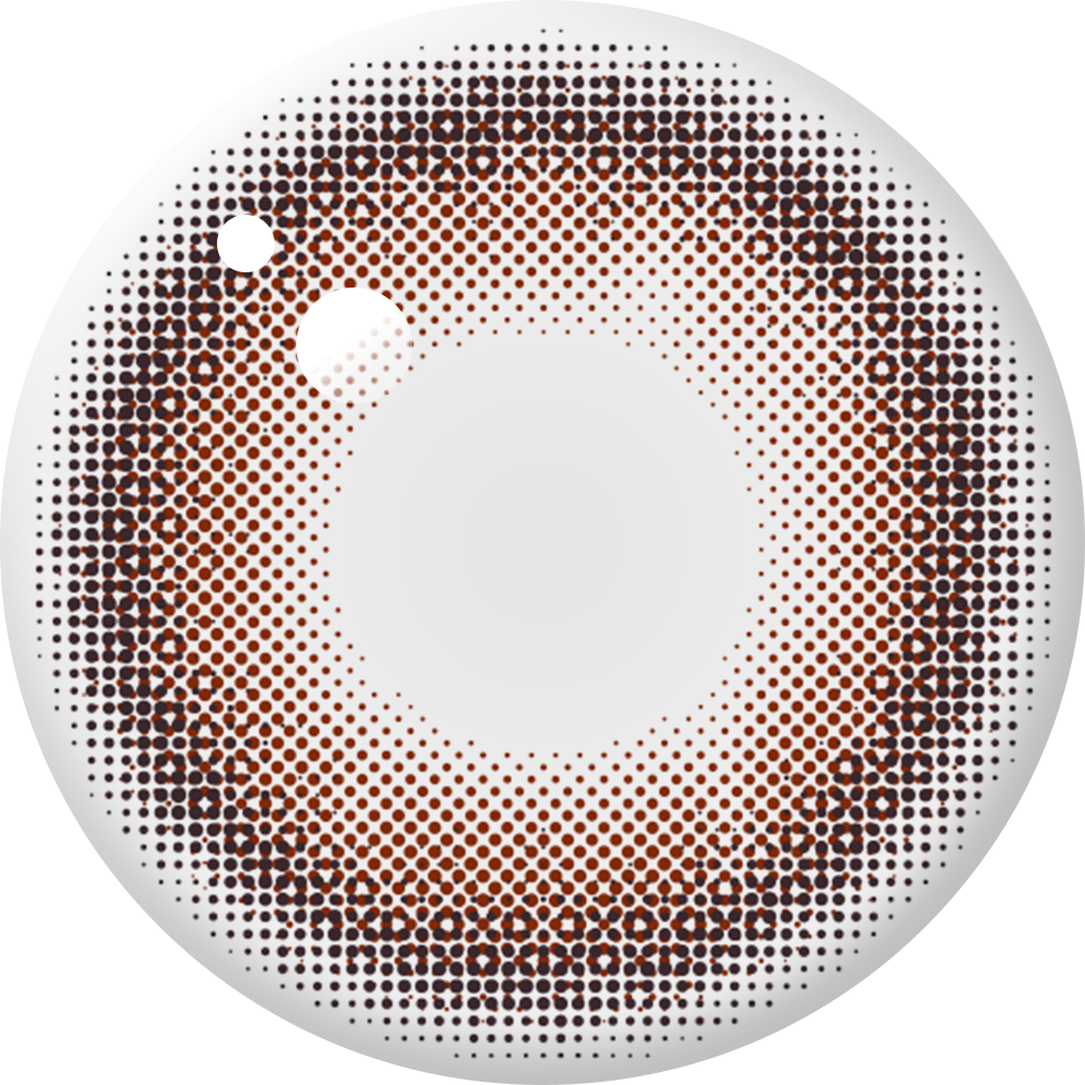 ENVIE Perim Chocolat contact lens close up warm brown tone