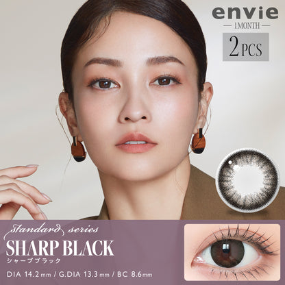 ENVIE Sharp Black monthly color contact lenses Japan