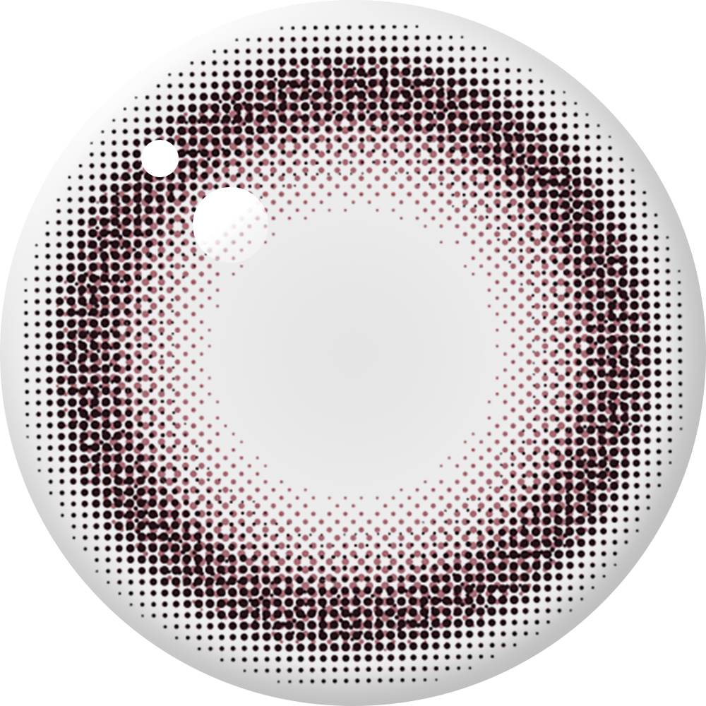 ENVIE Minuit Shell contact lens close up luminous pink nude