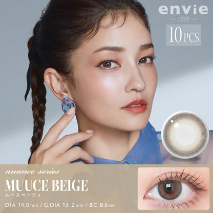 ENVIE Muuce Beige 1 day color contact lenses Japan