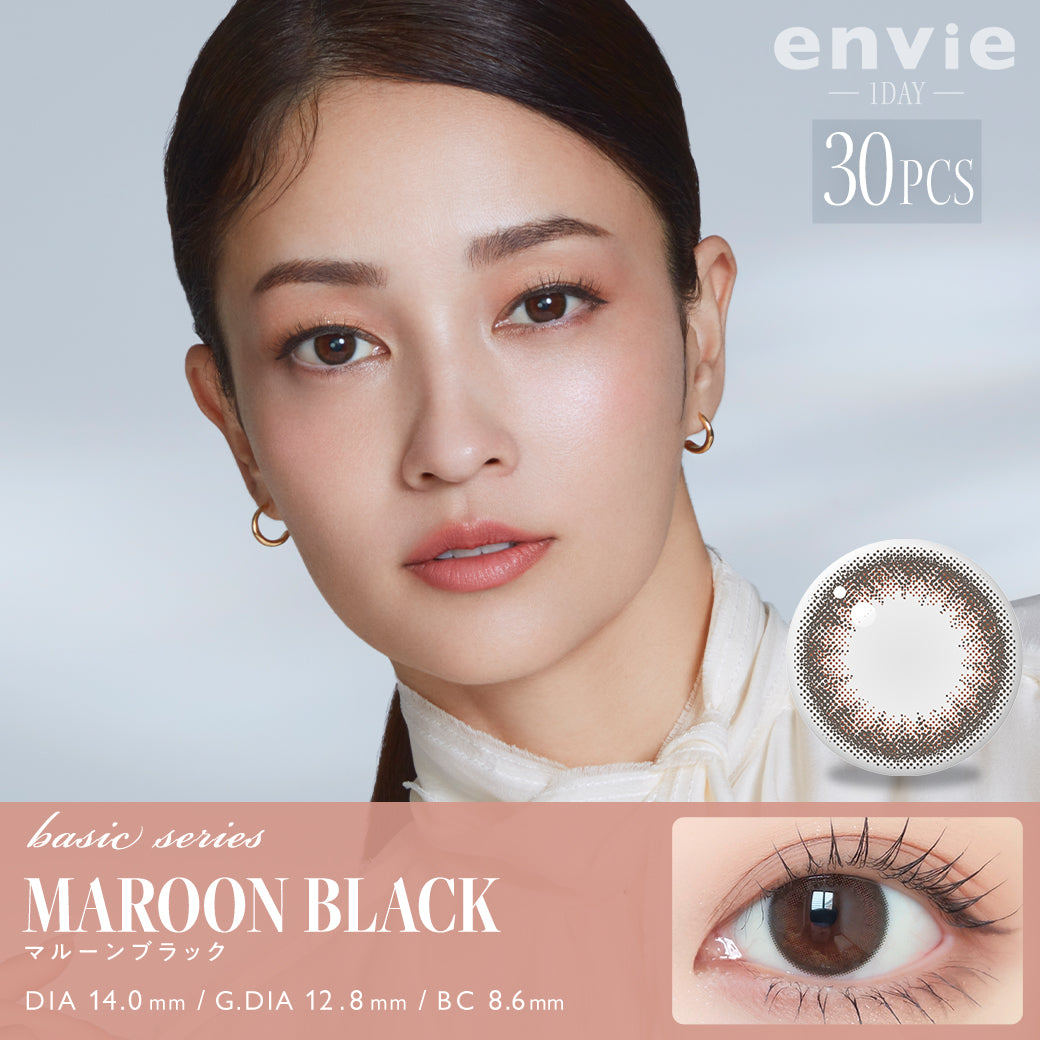 ENVIE Maroon Black 1 day color contact lenses Japan