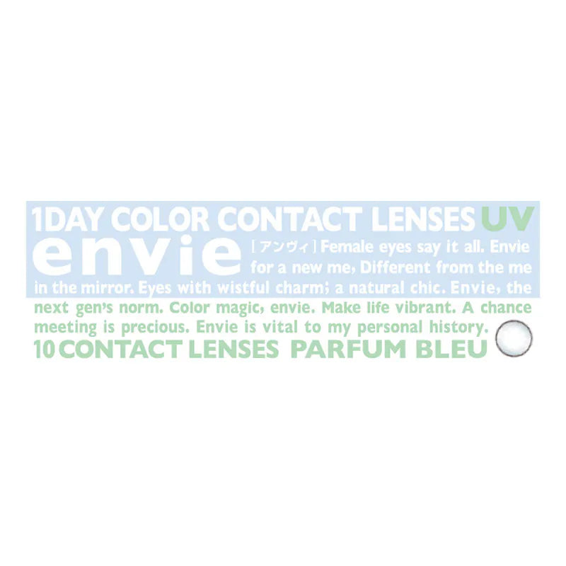 ENVIE Parfum Bleu 1 day color contact lenses Japan product packaging