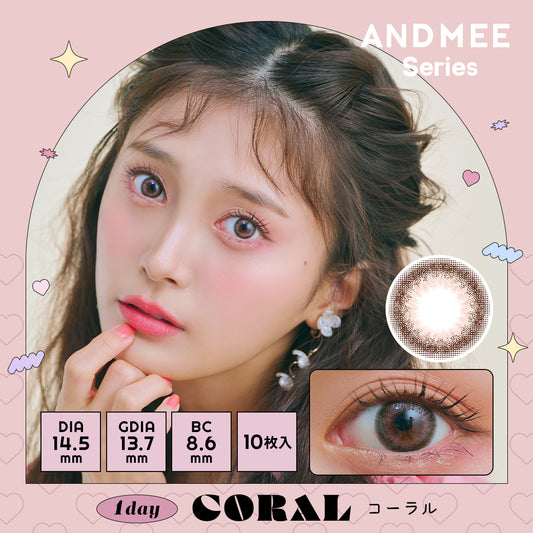 AND MEE CORAL 1 Day Colour Contact Lenses Canada